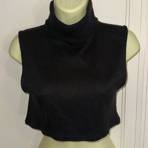 Vintage Paris Accessories black acrylic ribbed turtleneck‎ dickie layer top